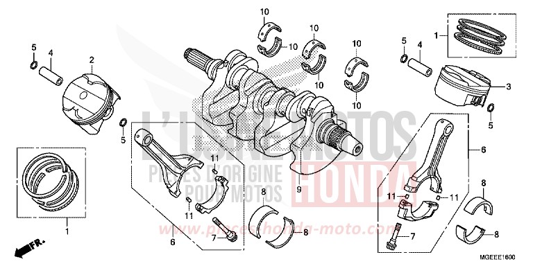 VILEBREQUIN/PISTON de VFR1200F DCT CANDY PROMINENCE RED (R342) 2015